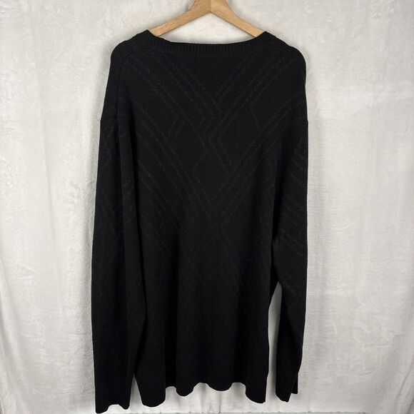 Shaquille O’Neal XLG Lurex Black Round Neck Sweater Big & Tall Size 3XL NWT - Picture 5 of 6